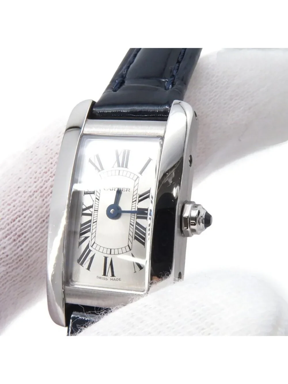 Cartier Tank American Mini Watch Silver Dial